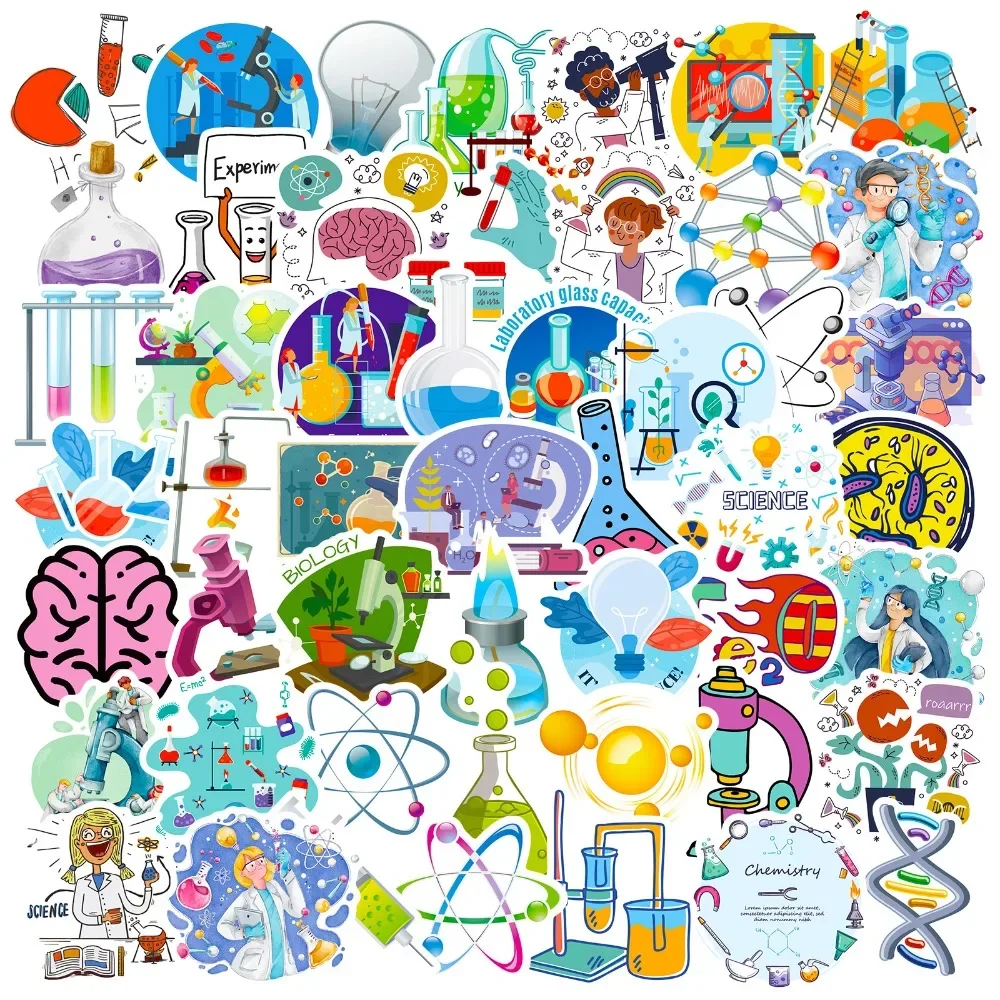 Laptop Accessories Kids - 50PCS 만화 과학 실험실 스티커 미적