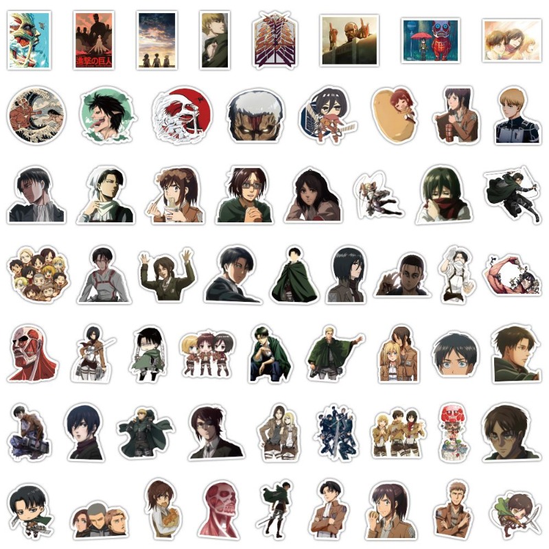 Laptop Accessories - 60Pcs 진격의 거인 애니메이션 스티커 귀여운
