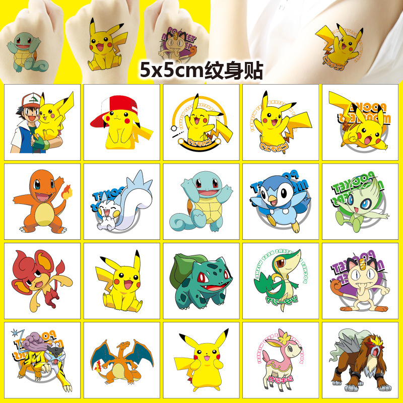 Good Laptop Accessories - 5*5cm 20pcs 포켓몬 피카추 문신 스티커