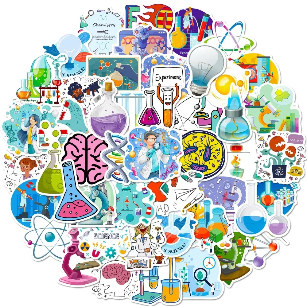 50PCS 만화 과학 실험실 스티커 미적 DIY 장식  - Laptop Accessories Kids 리뷰 및 가격