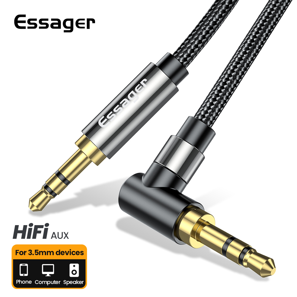 Essager Aux 연장 케이블 3.5mm 잭 남성- - Laptop Accessories Headphones 리뷰 및 가격