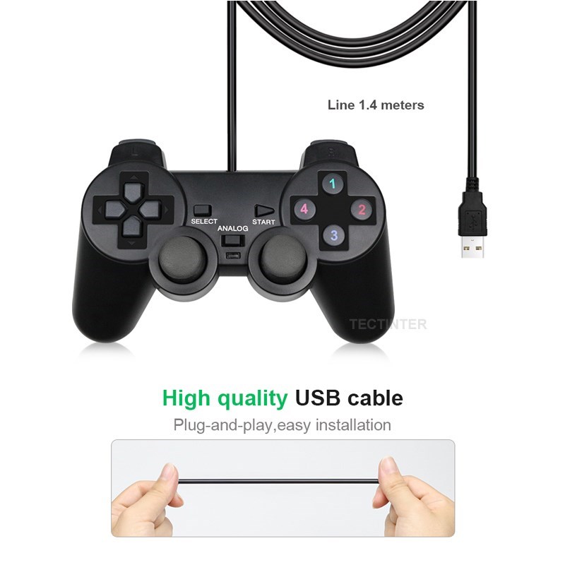 유선 USB PC 게임 조이스틱 게임패드 게임 컨트롤러 - Laptop Accessories Gadgets 리뷰 및 가격