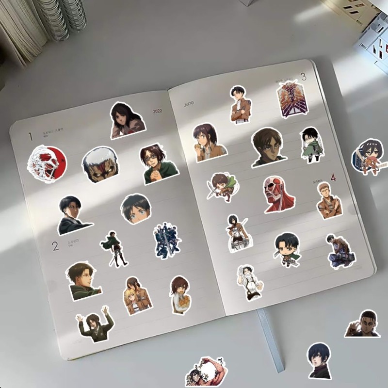 60Pcs 진격의 거인 애니메이션 스티커 귀여운 미적  - Laptop Accessories 리뷰 및 가격