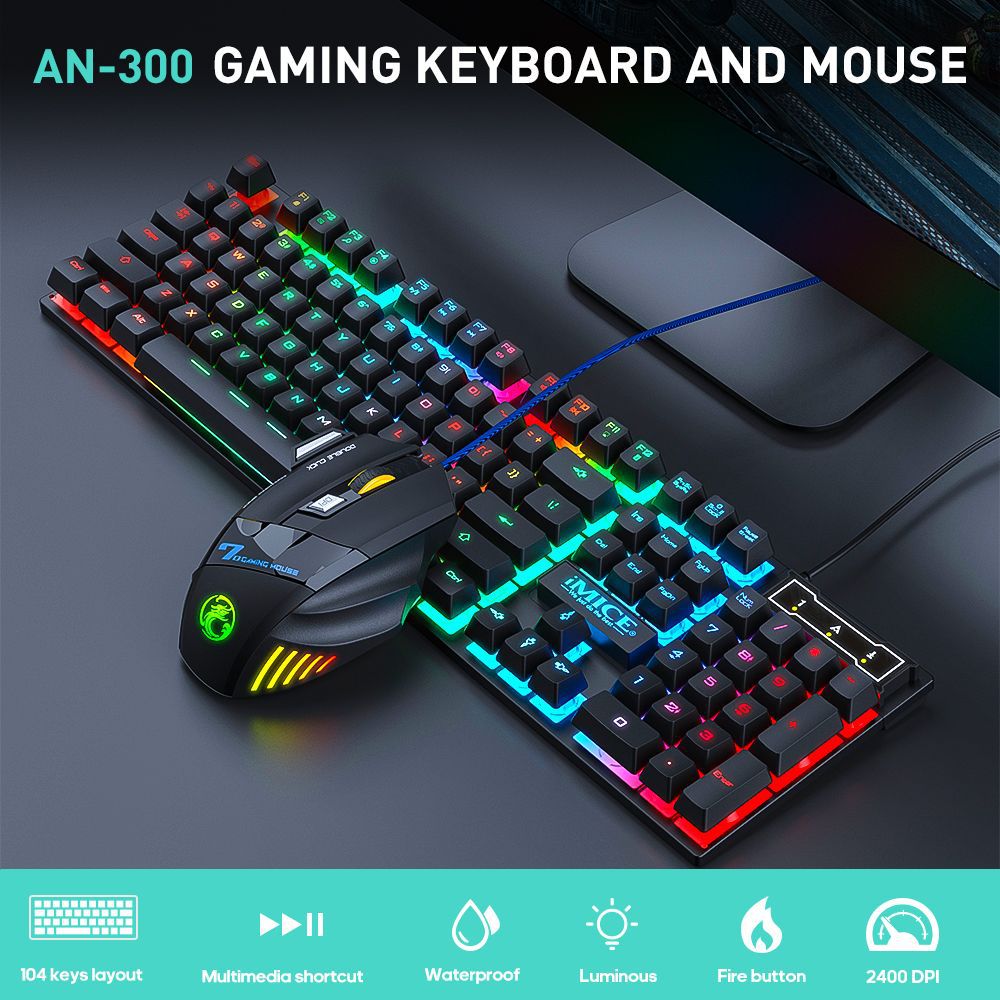 방수 발광 유선 게이밍 키보드 세트 RGB 백라이트 인 - Laptop Accessories Combo Set 리뷰 및 가격