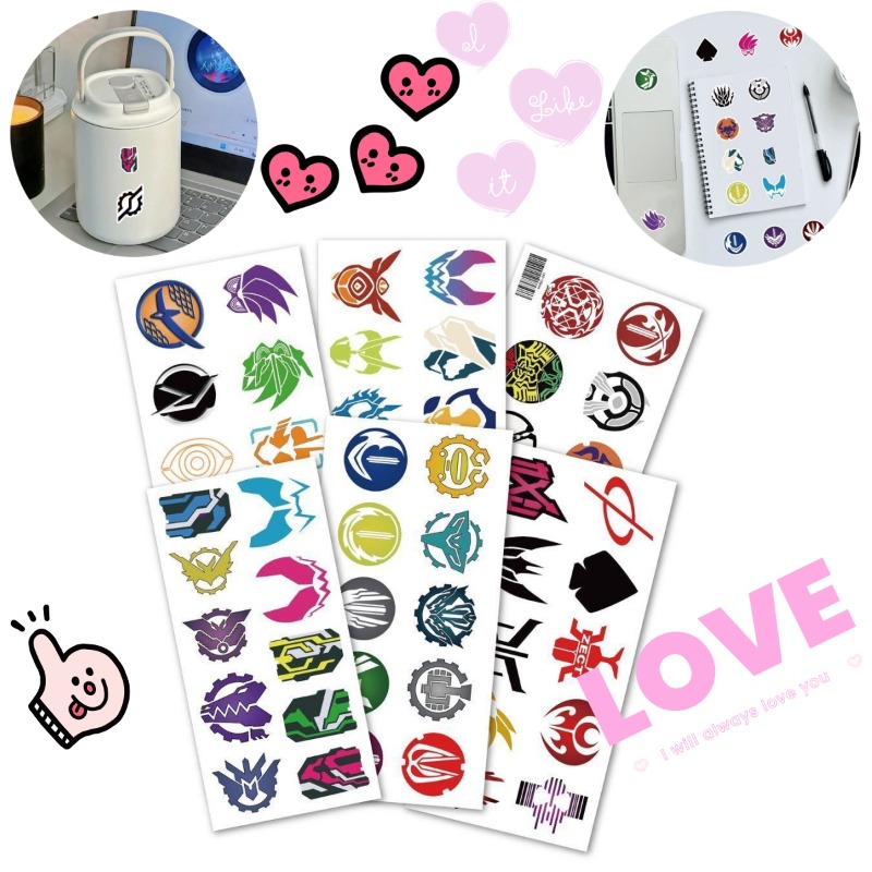 60 시트 가면 라이더 로고 스티커 크리 에이 티브 데 - Laptop Accessories 리뷰 및 가격